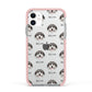 Pyrenean Shepherd Icon with Name Apple iPhone 11 in White with Pink Impact Case