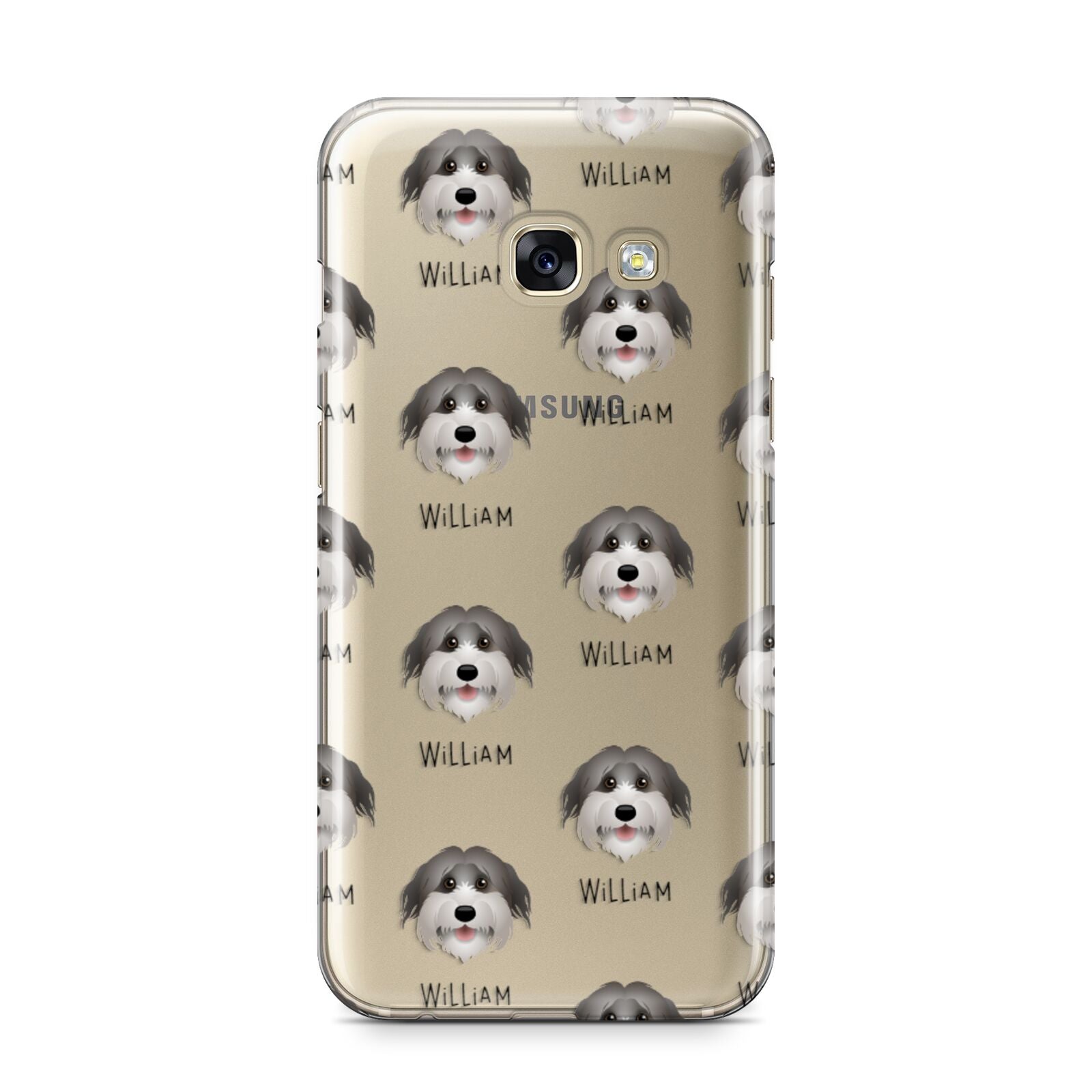 Pyrenean Shepherd Icon with Name Samsung Galaxy A3 2017 Case on gold phone