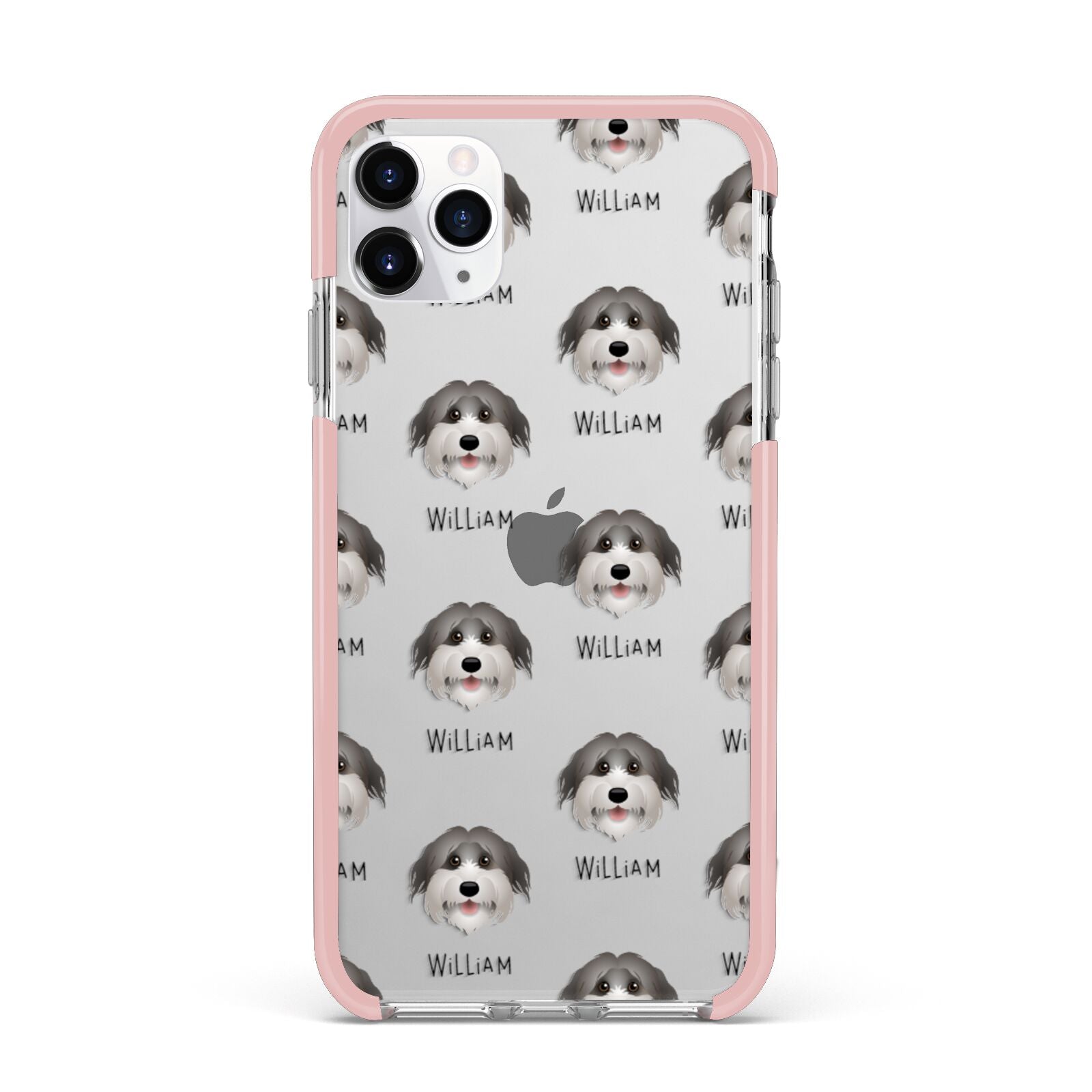 Pyrenean Shepherd Icon with Name iPhone 11 Pro Max Impact Pink Edge Case