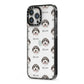 Pyrenean Shepherd Icon with Name iPhone 13 Pro Max Black Impact Case Side Angle on Silver phone