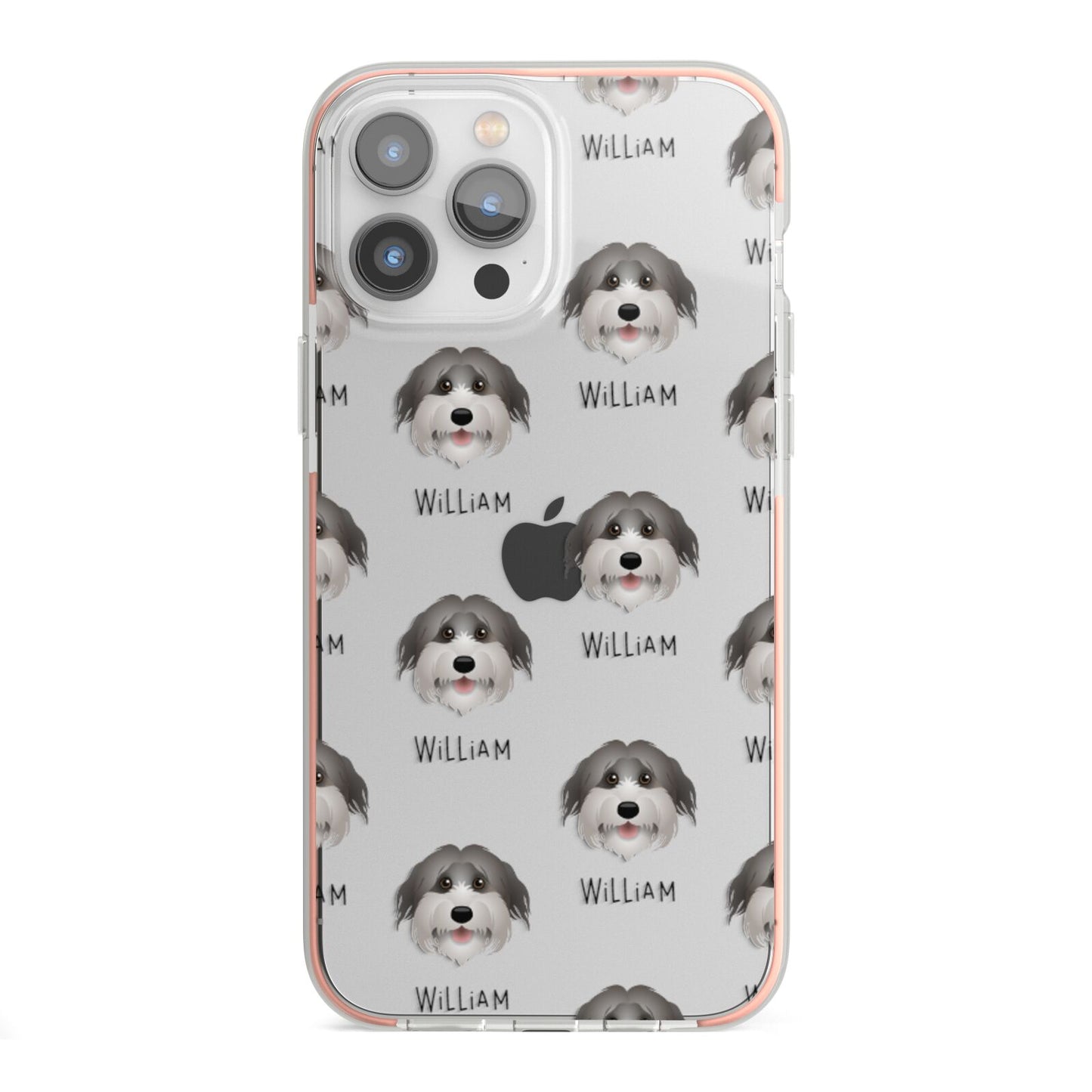 Pyrenean Shepherd Icon with Name iPhone 13 Pro Max TPU Impact Case with Pink Edges