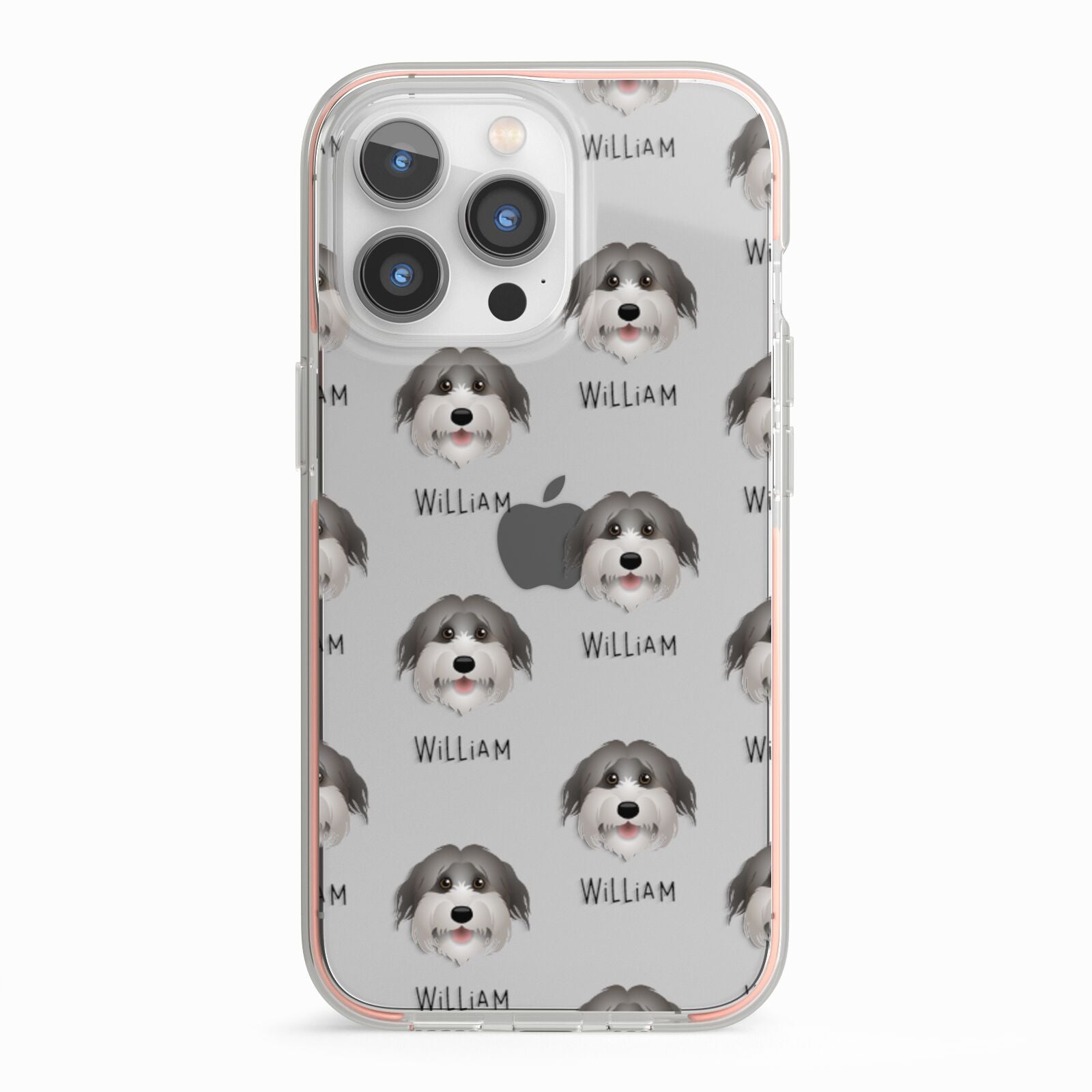 Pyrenean Shepherd Icon with Name iPhone 13 Pro TPU Impact Case with Pink Edges