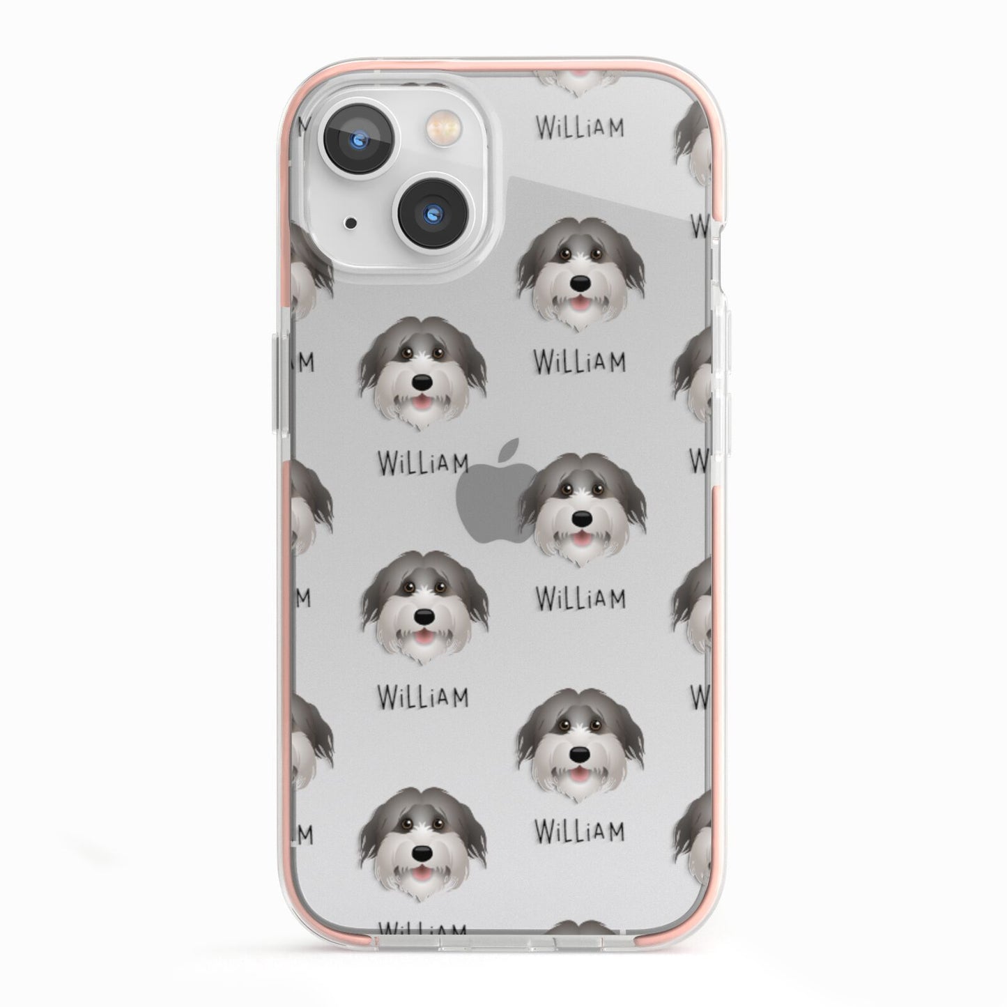 Pyrenean Shepherd Icon with Name iPhone 13 TPU Impact Case with Pink Edges