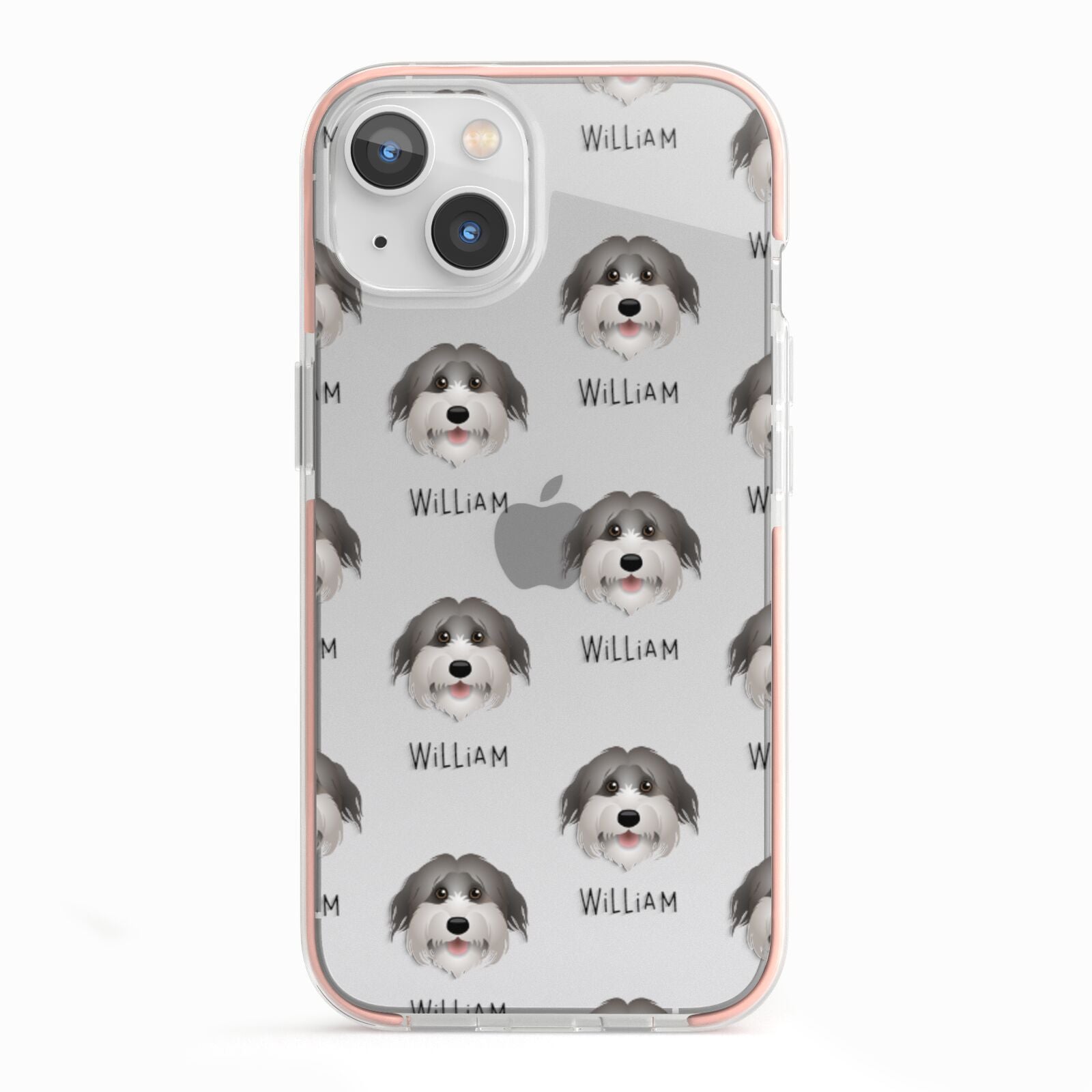 Pyrenean Shepherd Icon with Name iPhone 13 TPU Impact Case with Pink Edges