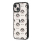 Pyrenean Shepherd Icon with Name iPhone 14 Black Impact Case Side Angle on Silver phone