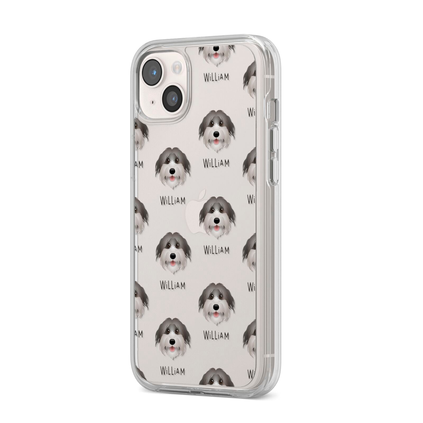 Pyrenean Shepherd Icon with Name iPhone 14 Plus Clear Tough Case Starlight Angled Image