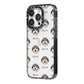 Pyrenean Shepherd Icon with Name iPhone 14 Pro Black Impact Case Side Angle on Silver phone