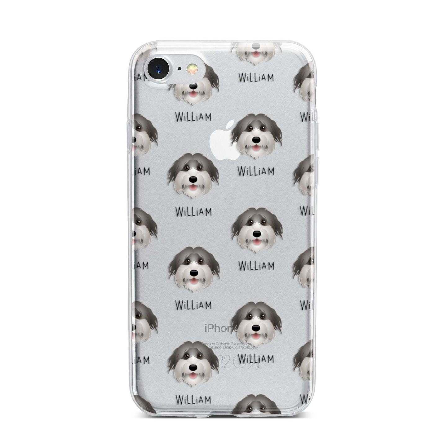 Pyrenean Shepherd Icon with Name iPhone 7 Bumper Case on Silver iPhone