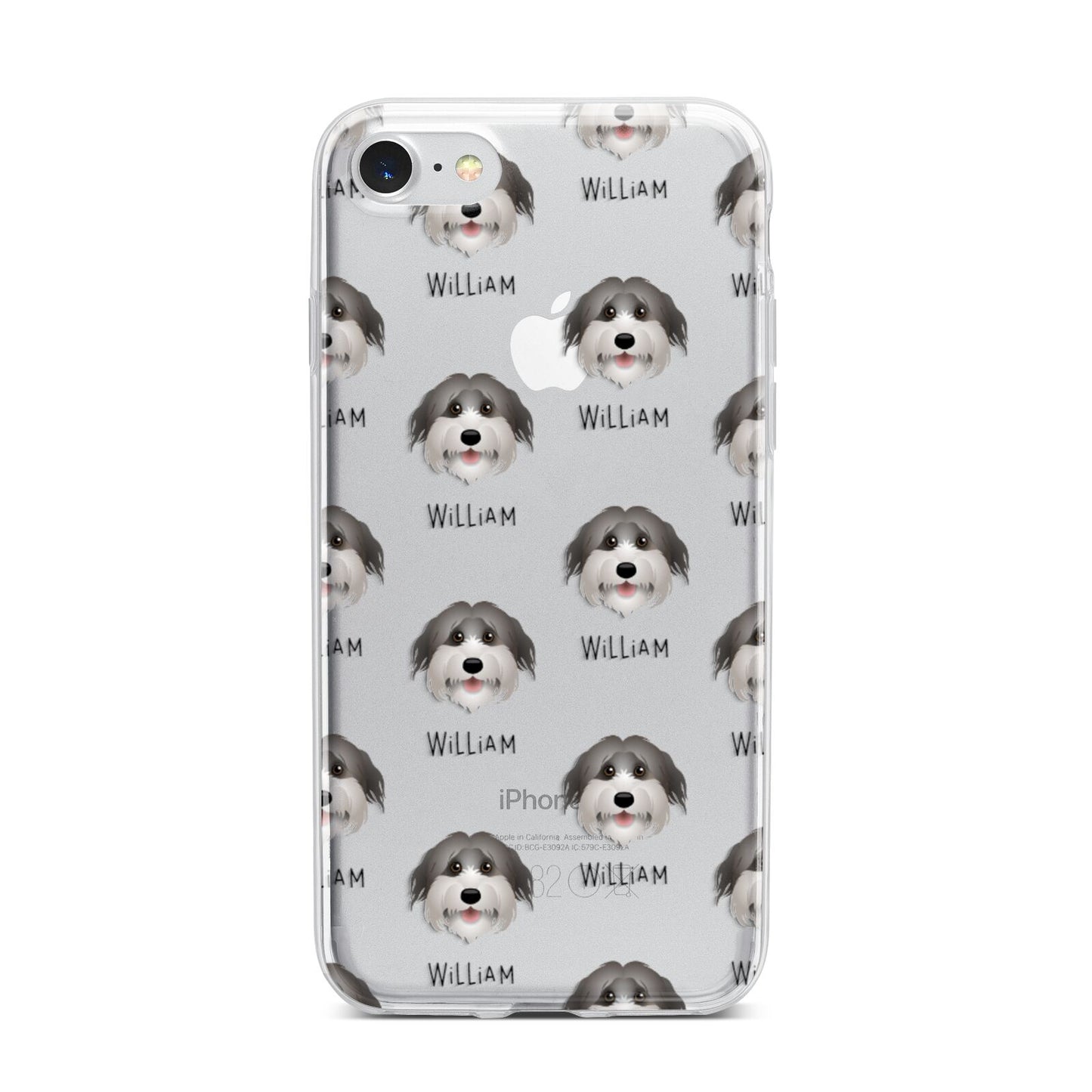 Pyrenean Shepherd Icon with Name iPhone 7 Bumper Case on Silver iPhone