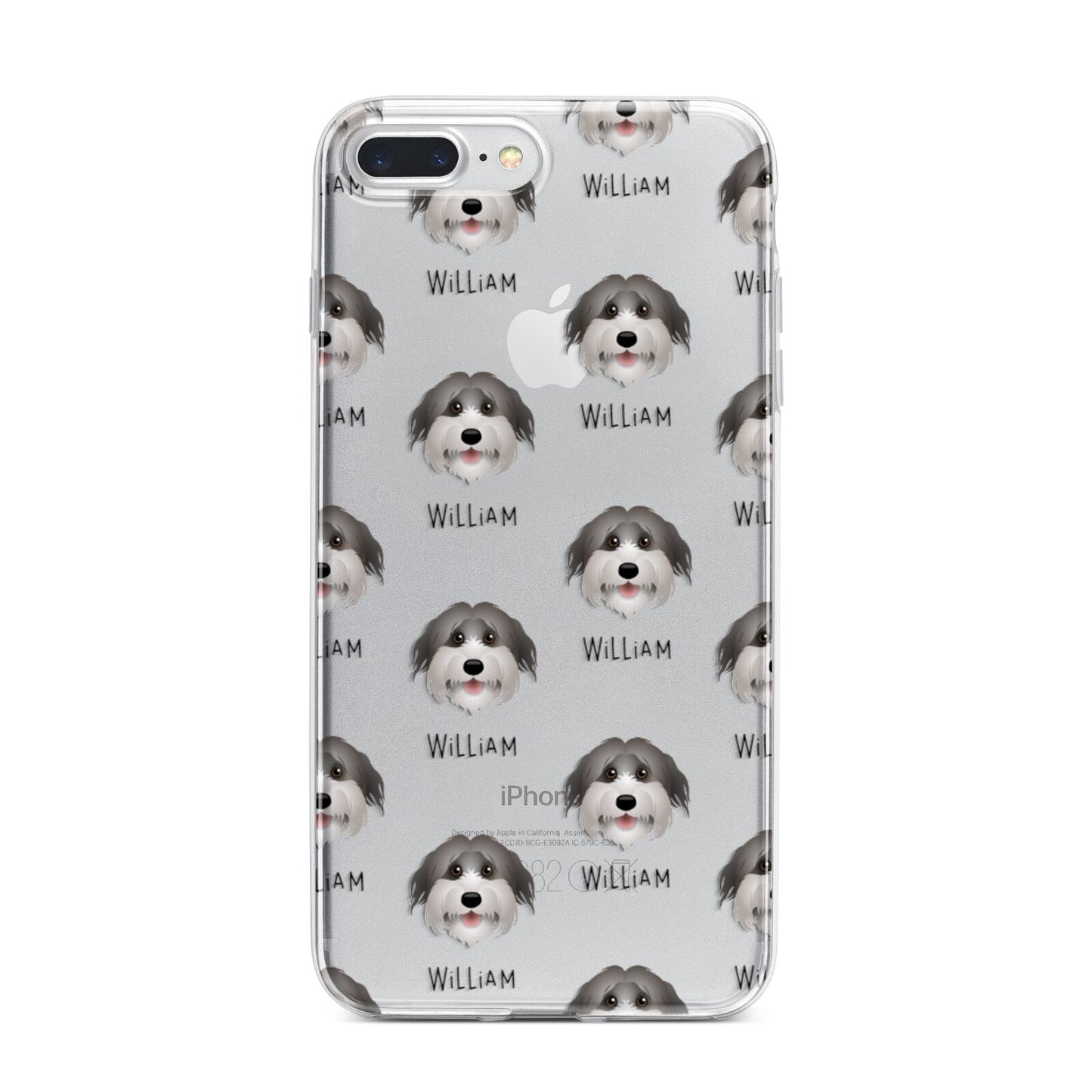 Pyrenean Shepherd Icon with Name iPhone 7 Plus Bumper Case on Silver iPhone