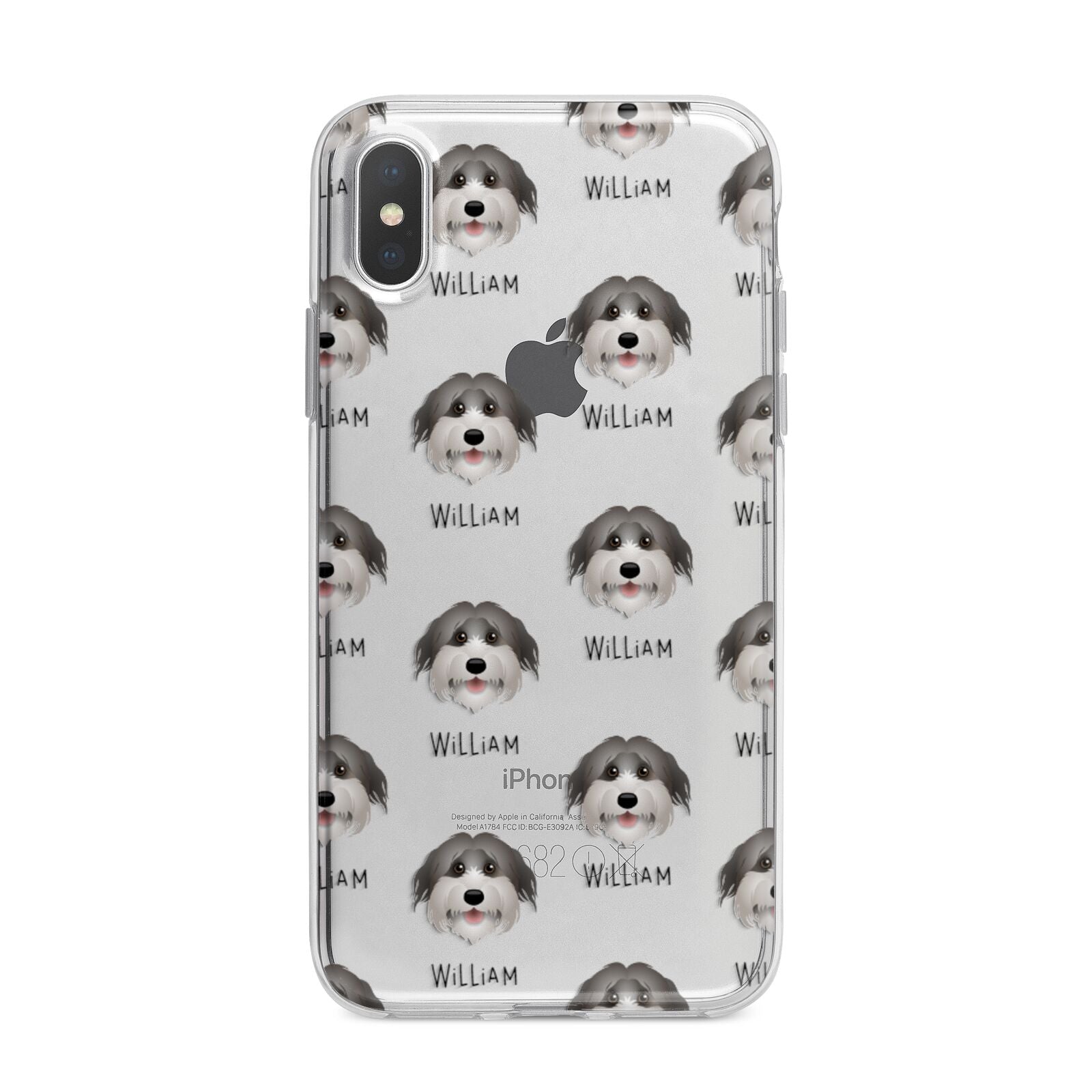 Pyrenean Shepherd Icon with Name iPhone X Bumper Case on Silver iPhone Alternative Image 1