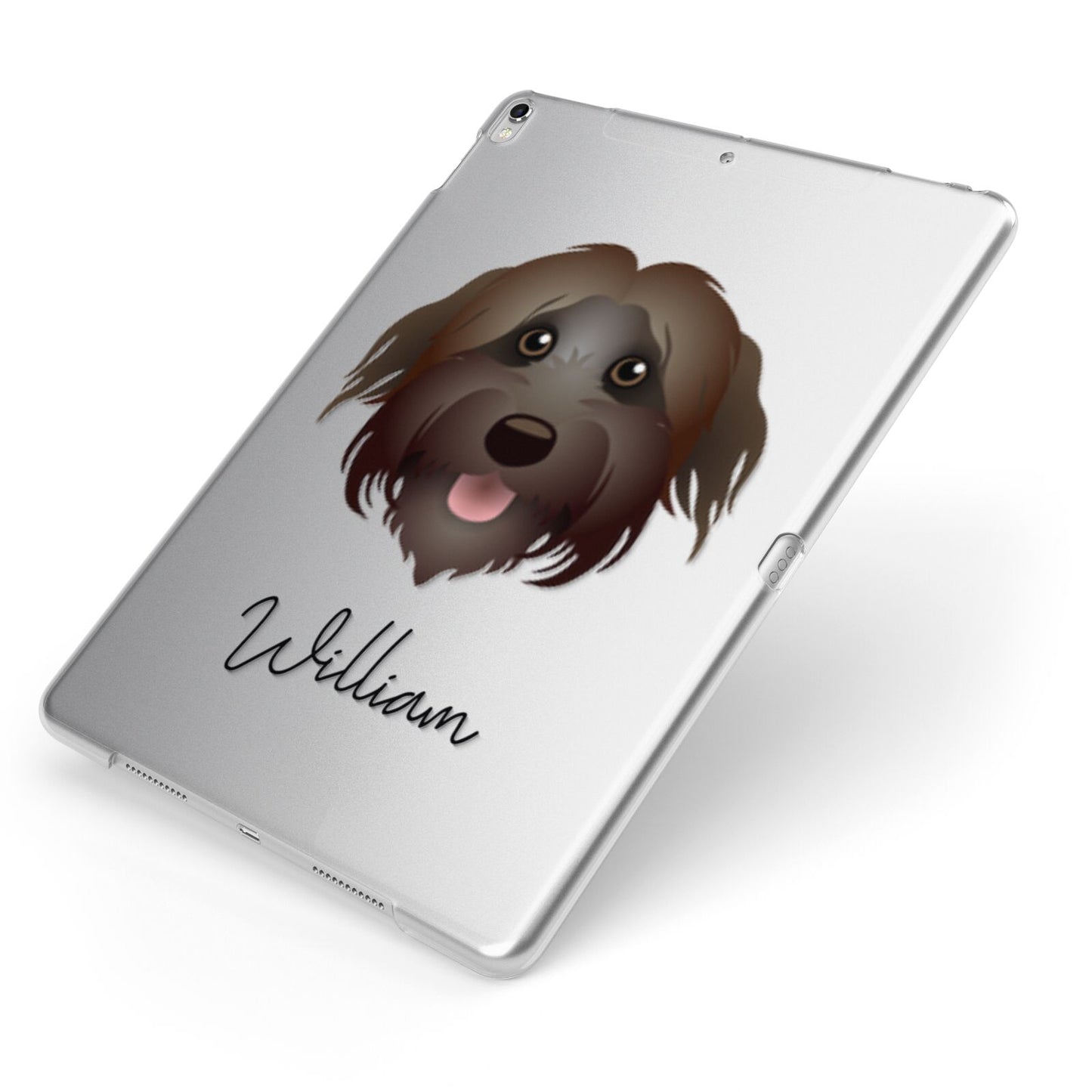 Pyrenean Shepherd Personalised Apple iPad Case on Silver iPad Side View