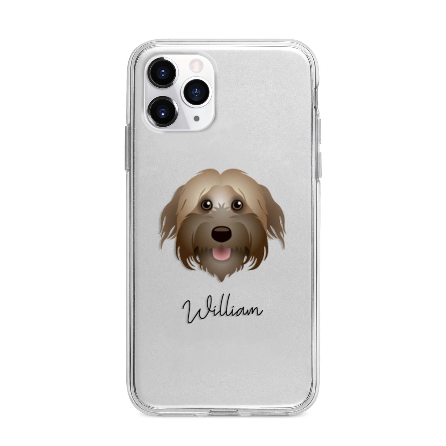 Pyrenean Shepherd Personalised Apple iPhone 11 Pro in Silver with Bumper Case