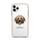 Pyrenean Shepherd Personalised Apple iPhone 11 Pro in Silver with Pink Impact Case