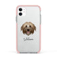 Pyrenean Shepherd Personalised Apple iPhone 11 in White with Pink Impact Case