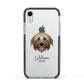 Pyrenean Shepherd Personalised Apple iPhone XR Impact Case Black Edge on Silver Phone