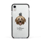 Pyrenean Shepherd Personalised Apple iPhone XR Impact Case Black Edge on Silver Phone