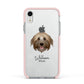 Pyrenean Shepherd Personalised Apple iPhone XR Impact Case Pink Edge on Silver Phone