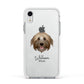 Pyrenean Shepherd Personalised Apple iPhone XR Impact Case White Edge on Silver Phone