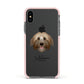 Pyrenean Shepherd Personalised Apple iPhone Xs Impact Case Pink Edge on Black Phone