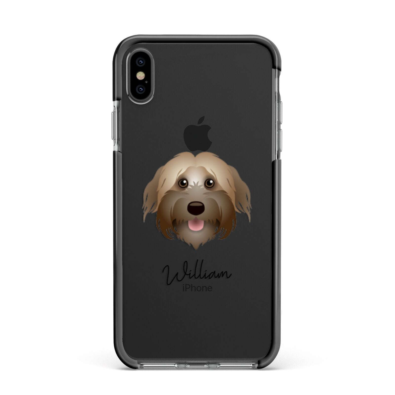 Pyrenean Shepherd Personalised Apple iPhone Xs Max Impact Case Black Edge on Black Phone