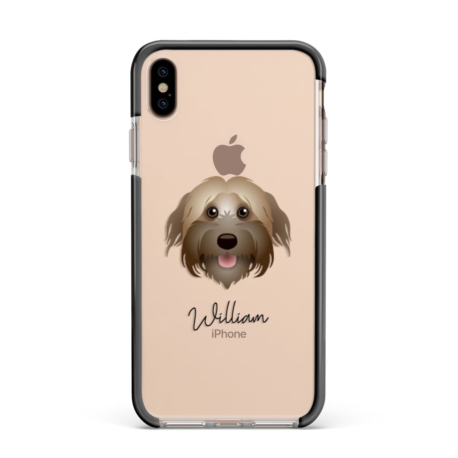 Pyrenean Shepherd Personalised Apple iPhone Xs Max Impact Case Black Edge on Gold Phone