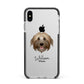 Pyrenean Shepherd Personalised Apple iPhone Xs Max Impact Case Black Edge on Silver Phone