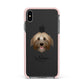Pyrenean Shepherd Personalised Apple iPhone Xs Max Impact Case Pink Edge on Black Phone