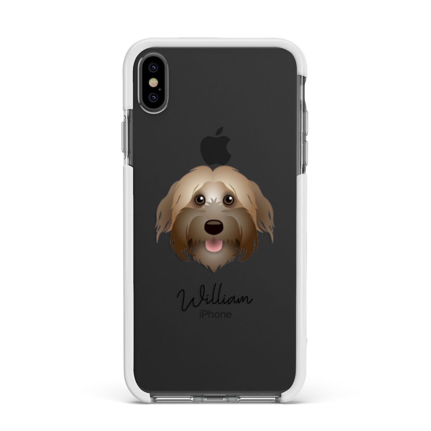 Pyrenean Shepherd Personalised Apple iPhone Xs Max Impact Case White Edge on Black Phone