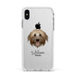 Pyrenean Shepherd Personalised Apple iPhone Xs Max Impact Case White Edge on Silver Phone