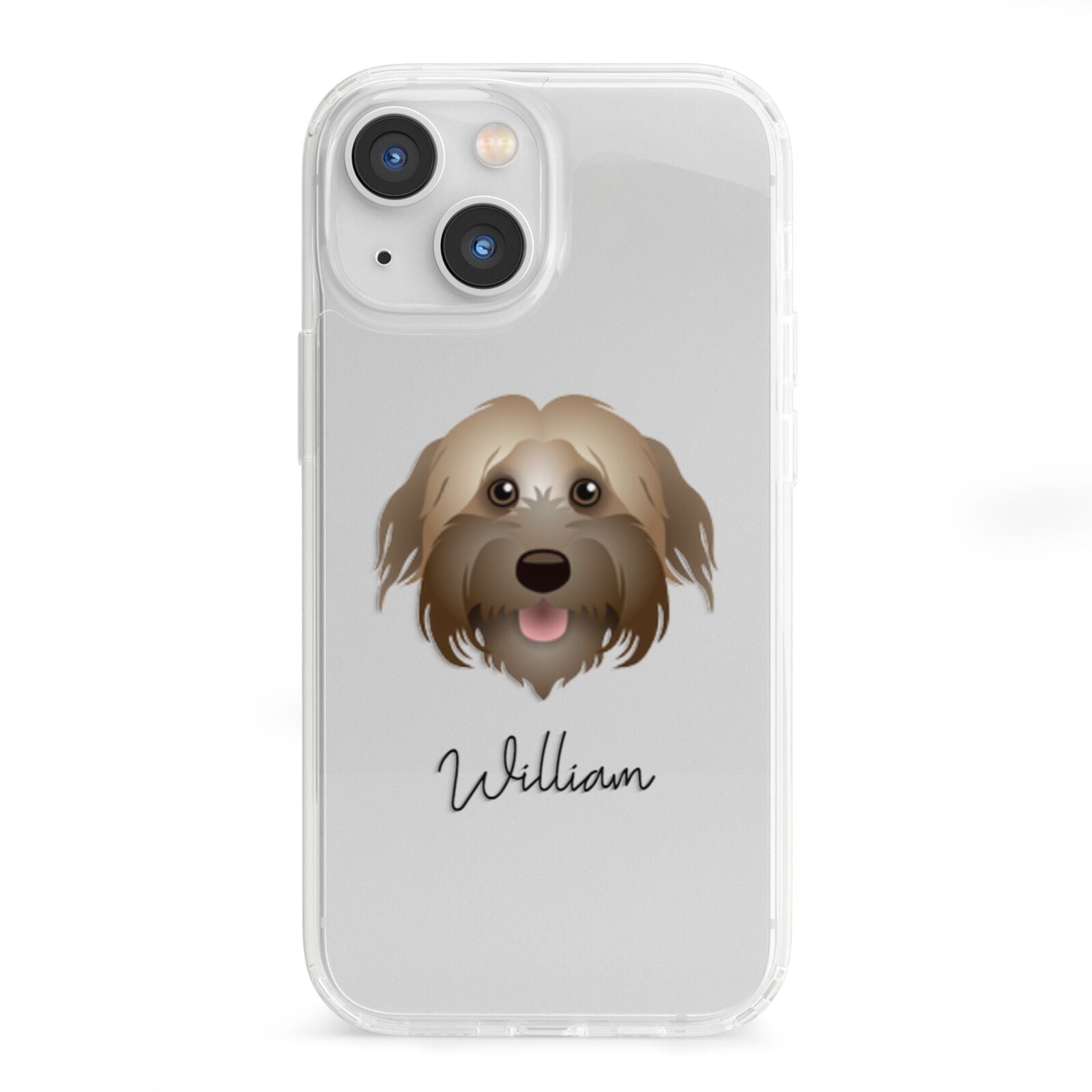 Pyrenean Shepherd Personalised iPhone 13 Mini Clear Bumper Case