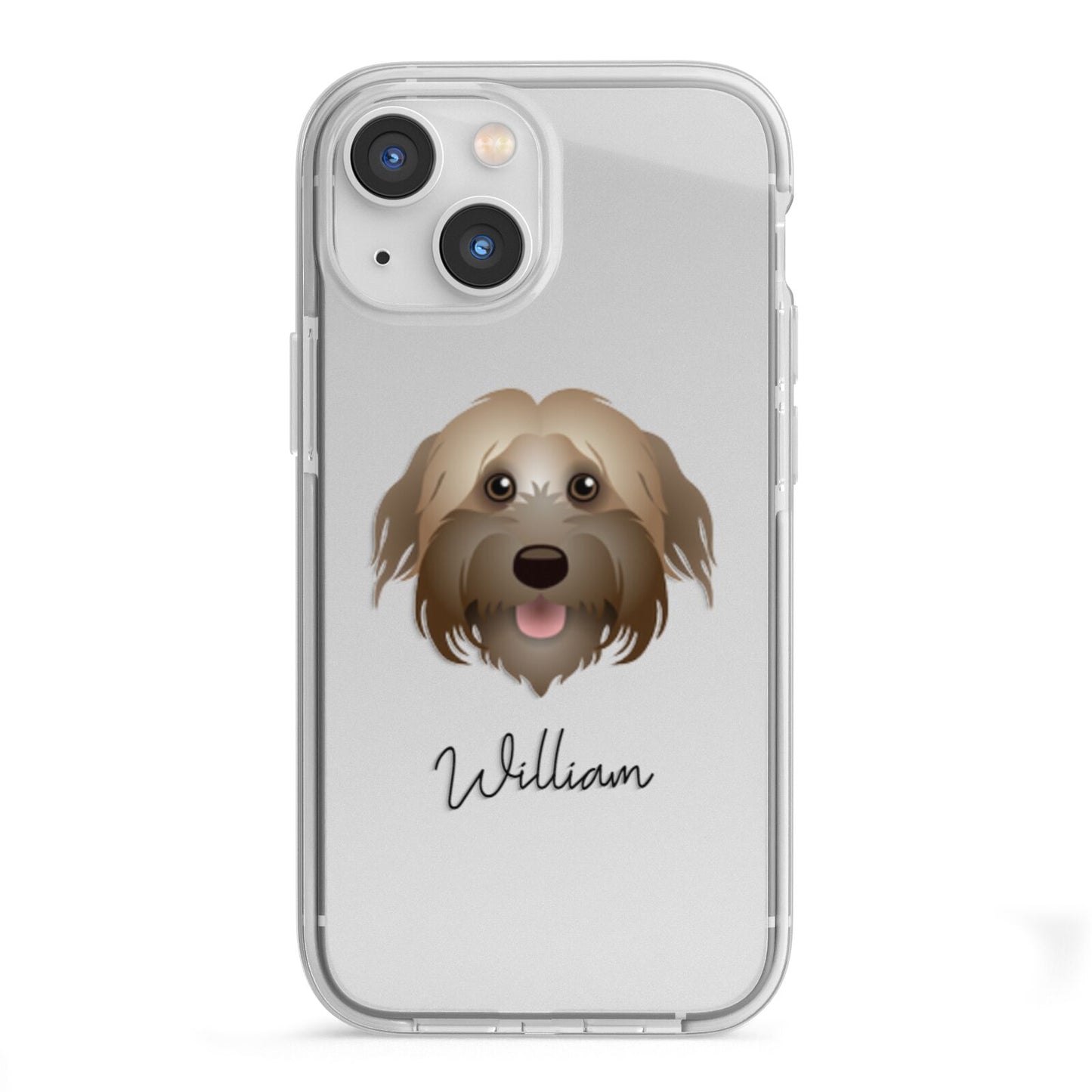 Pyrenean Shepherd Personalised iPhone 13 Mini TPU Impact Case with White Edges