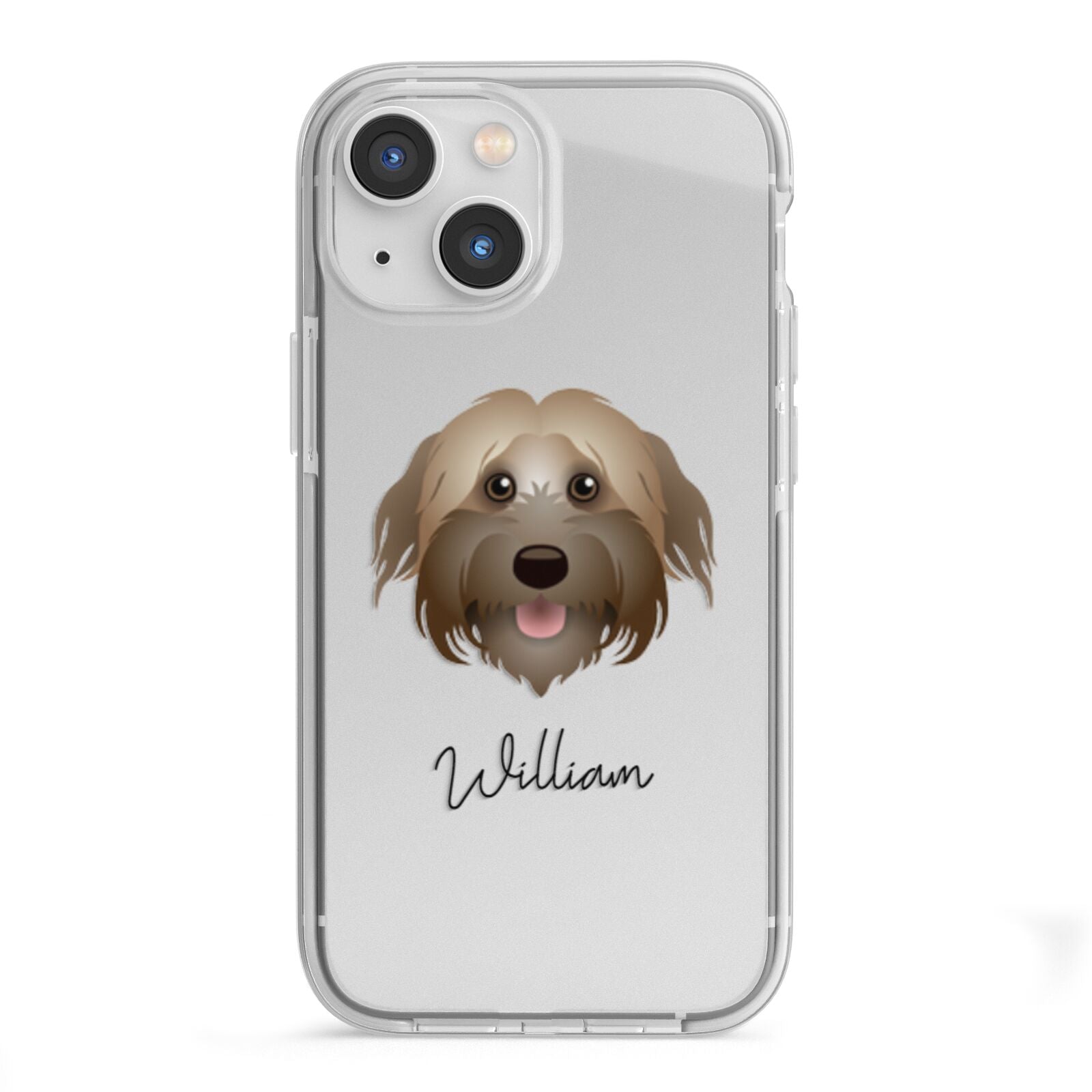 Pyrenean Shepherd Personalised iPhone 13 Mini TPU Impact Case with White Edges