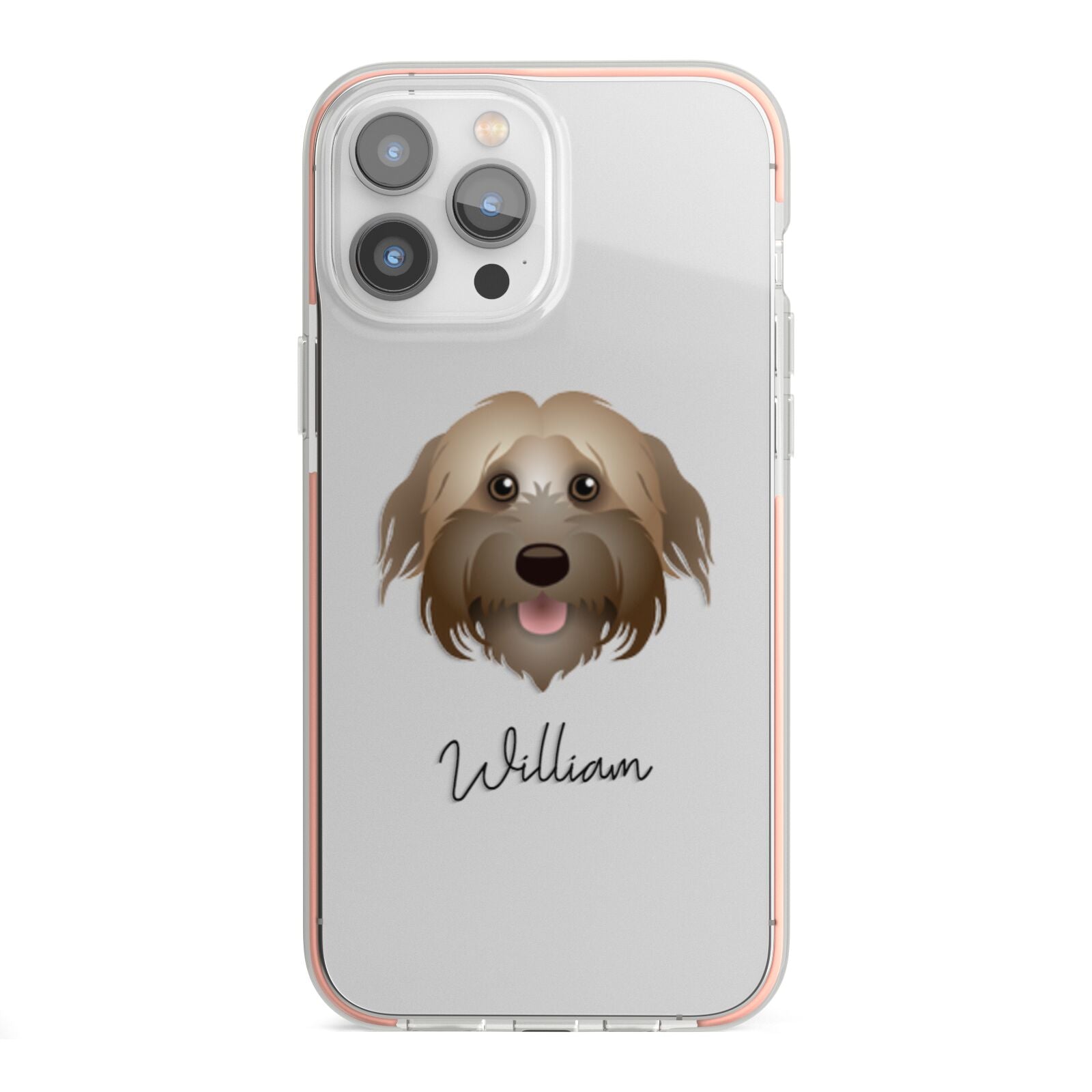 Pyrenean Shepherd Personalised iPhone 13 Pro Max TPU Impact Case with Pink Edges