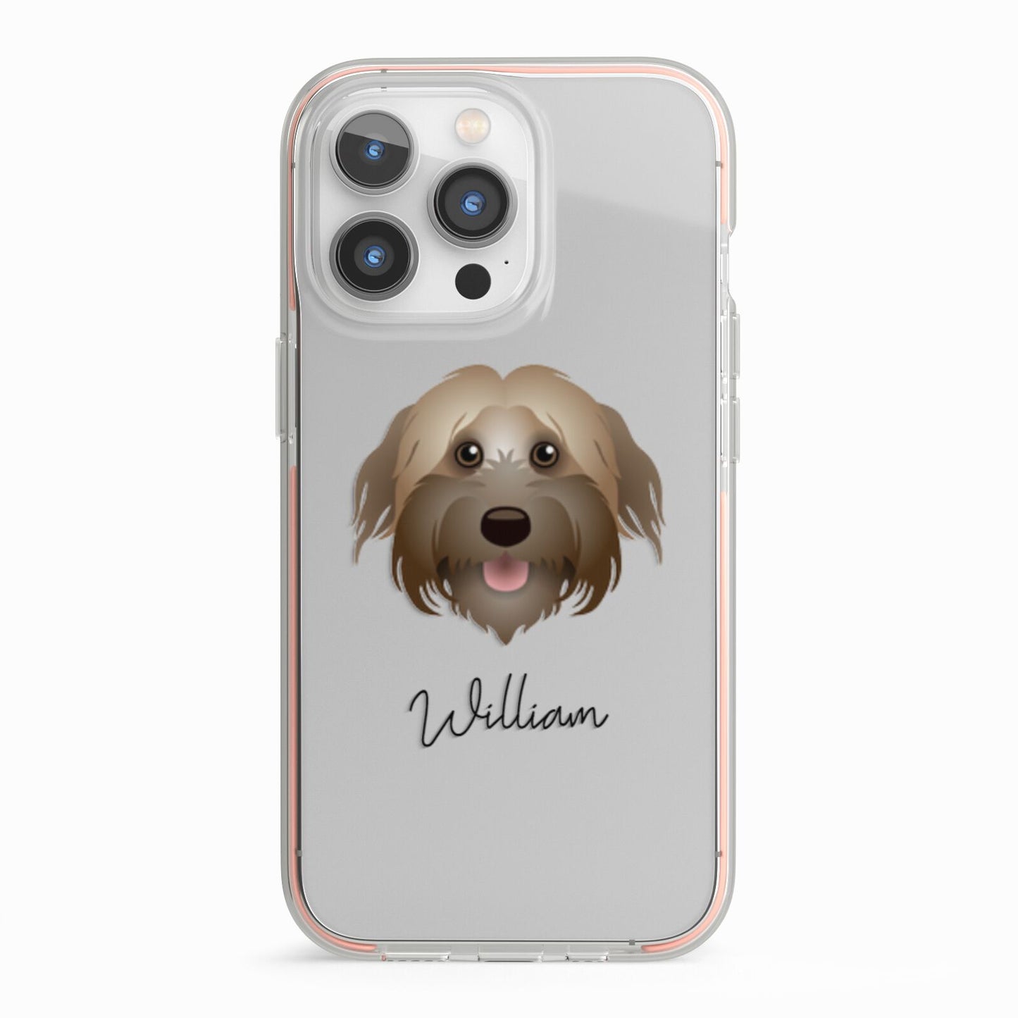 Pyrenean Shepherd Personalised iPhone 13 Pro TPU Impact Case with Pink Edges