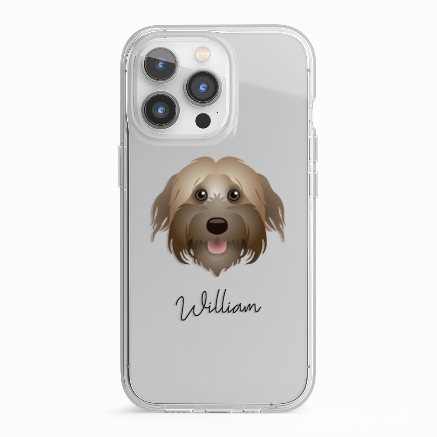 Pyrenean Shepherd Personalised iPhone 13 Pro TPU Impact Case with White Edges
