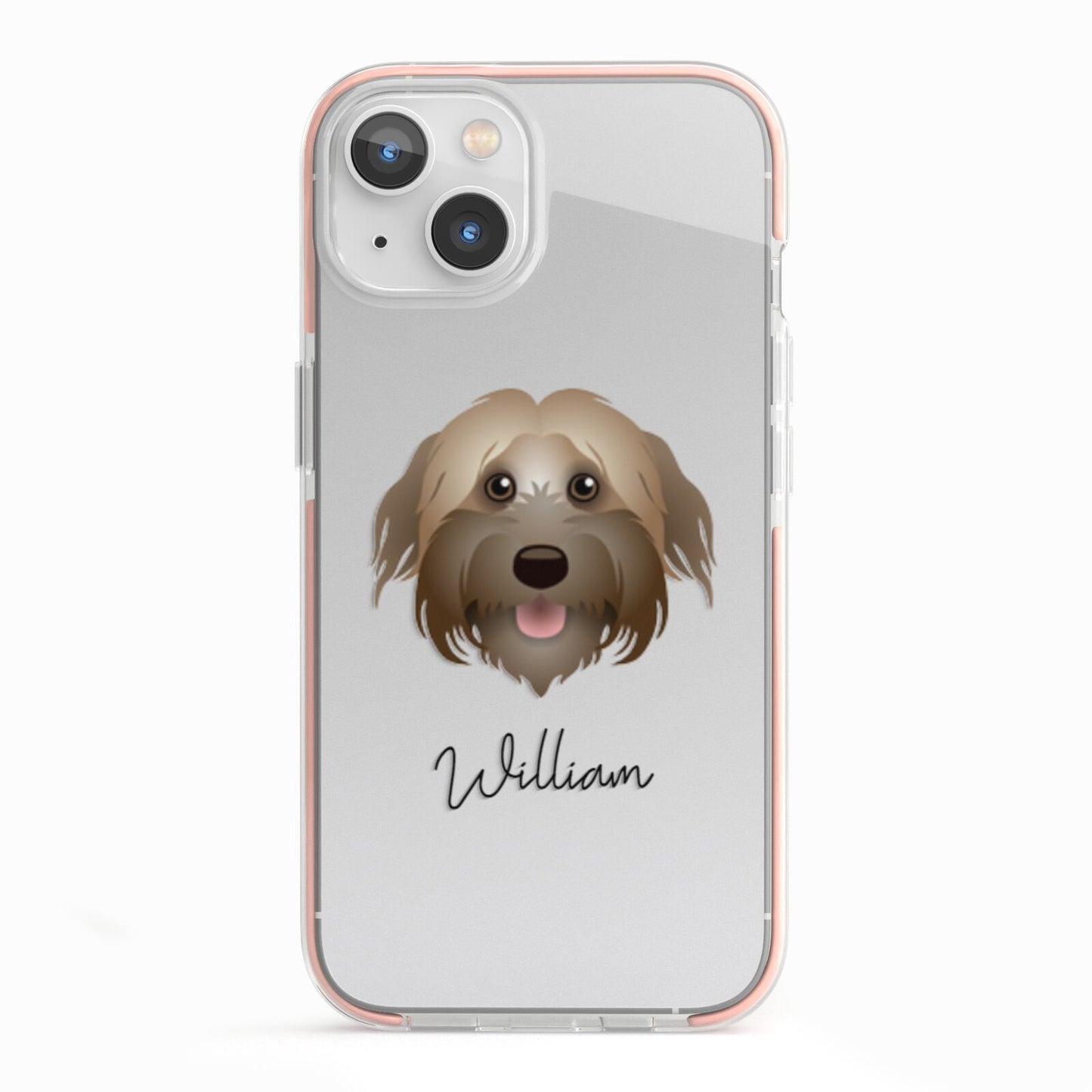 Pyrenean Shepherd Personalised iPhone 13 TPU Impact Case with Pink Edges