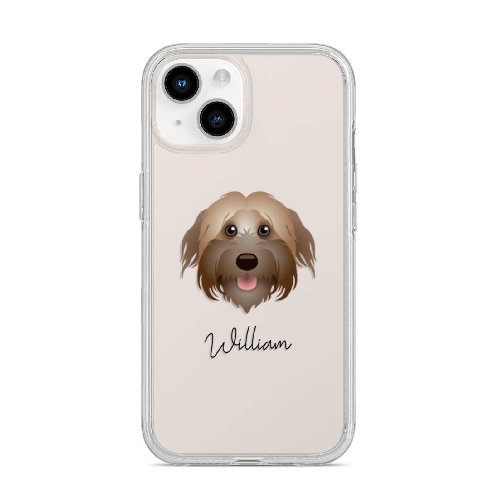 Pyrenean Shepherd Personalised iPhone 14 Clear Tough Case Starlight