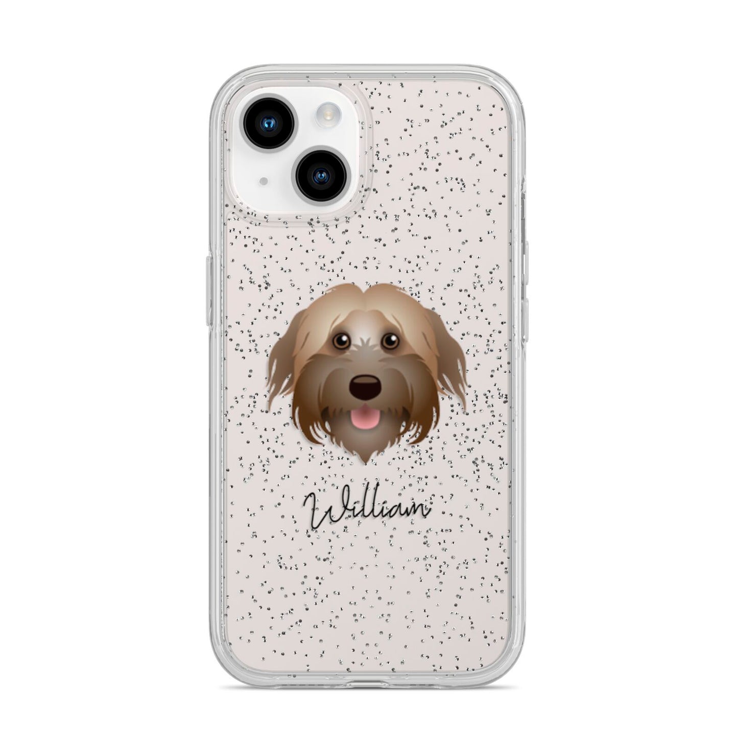 Pyrenean Shepherd Personalised iPhone 14 Glitter Tough Case Starlight