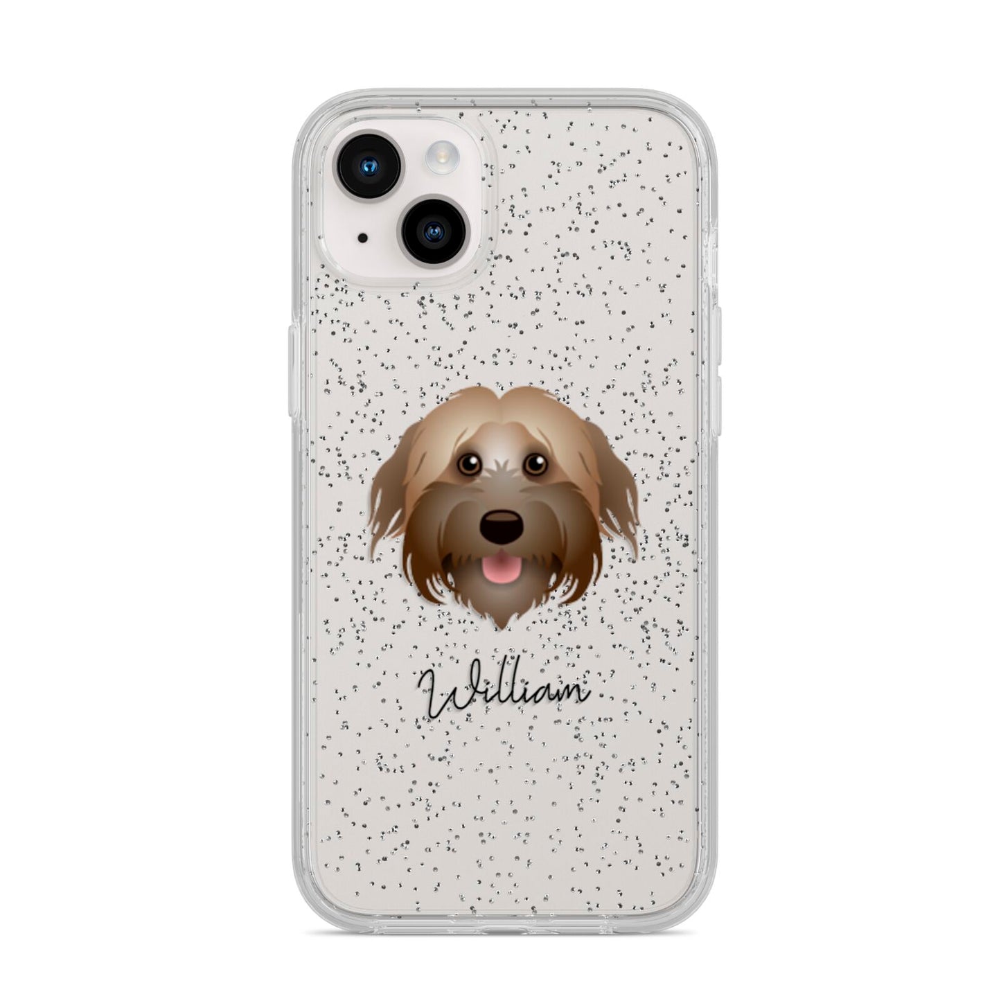 Pyrenean Shepherd Personalised iPhone 14 Plus Glitter Tough Case Starlight