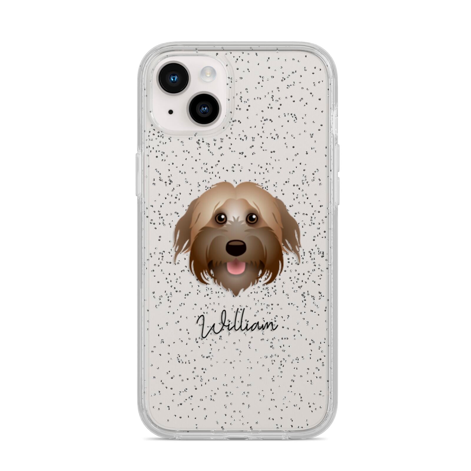 Pyrenean Shepherd Personalised iPhone 14 Plus Glitter Tough Case Starlight
