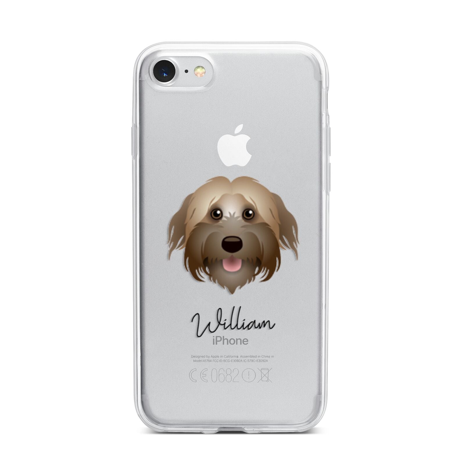 Pyrenean Shepherd Personalised iPhone 7 Bumper Case on Silver iPhone