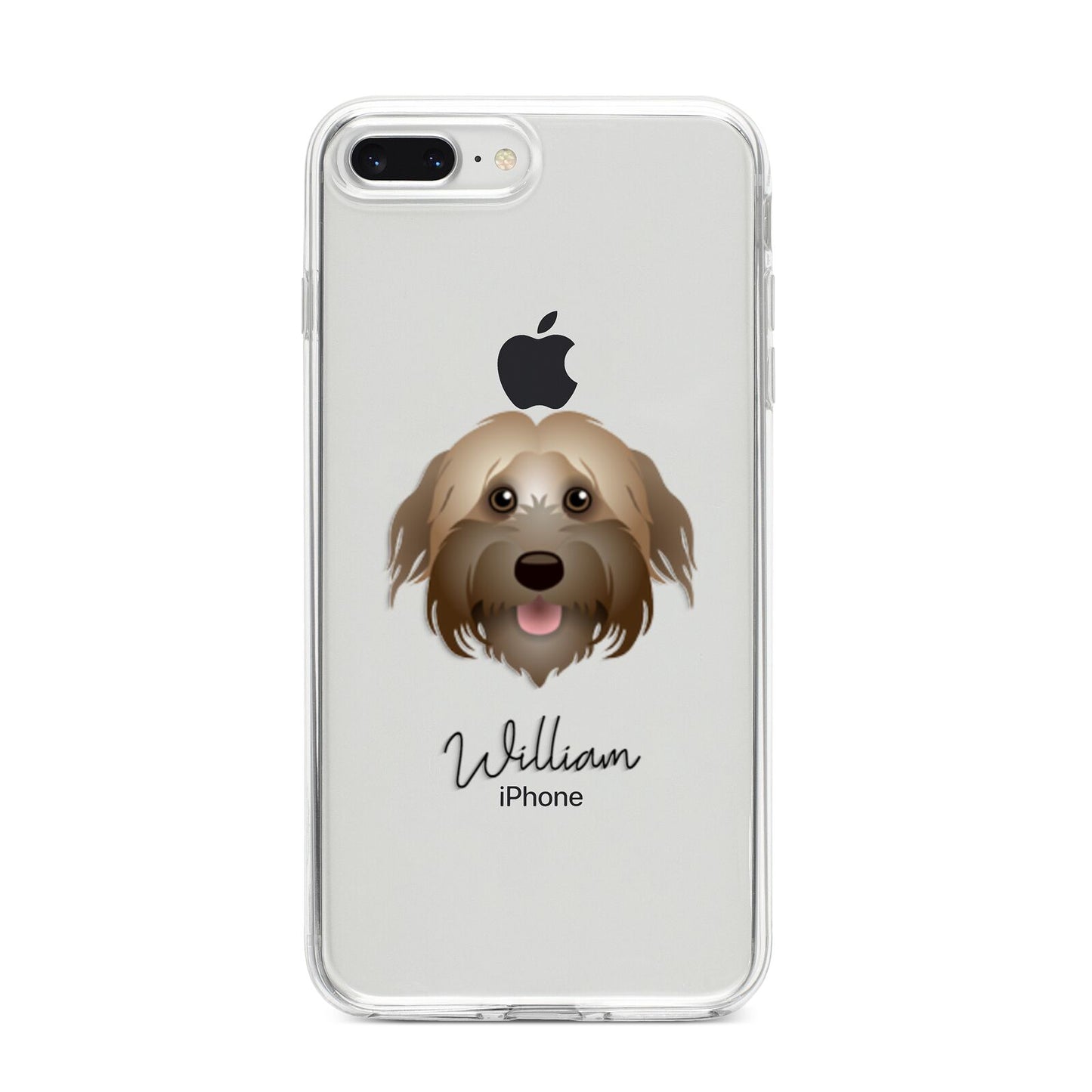 Pyrenean Shepherd Personalised iPhone 8 Plus Bumper Case on Silver iPhone