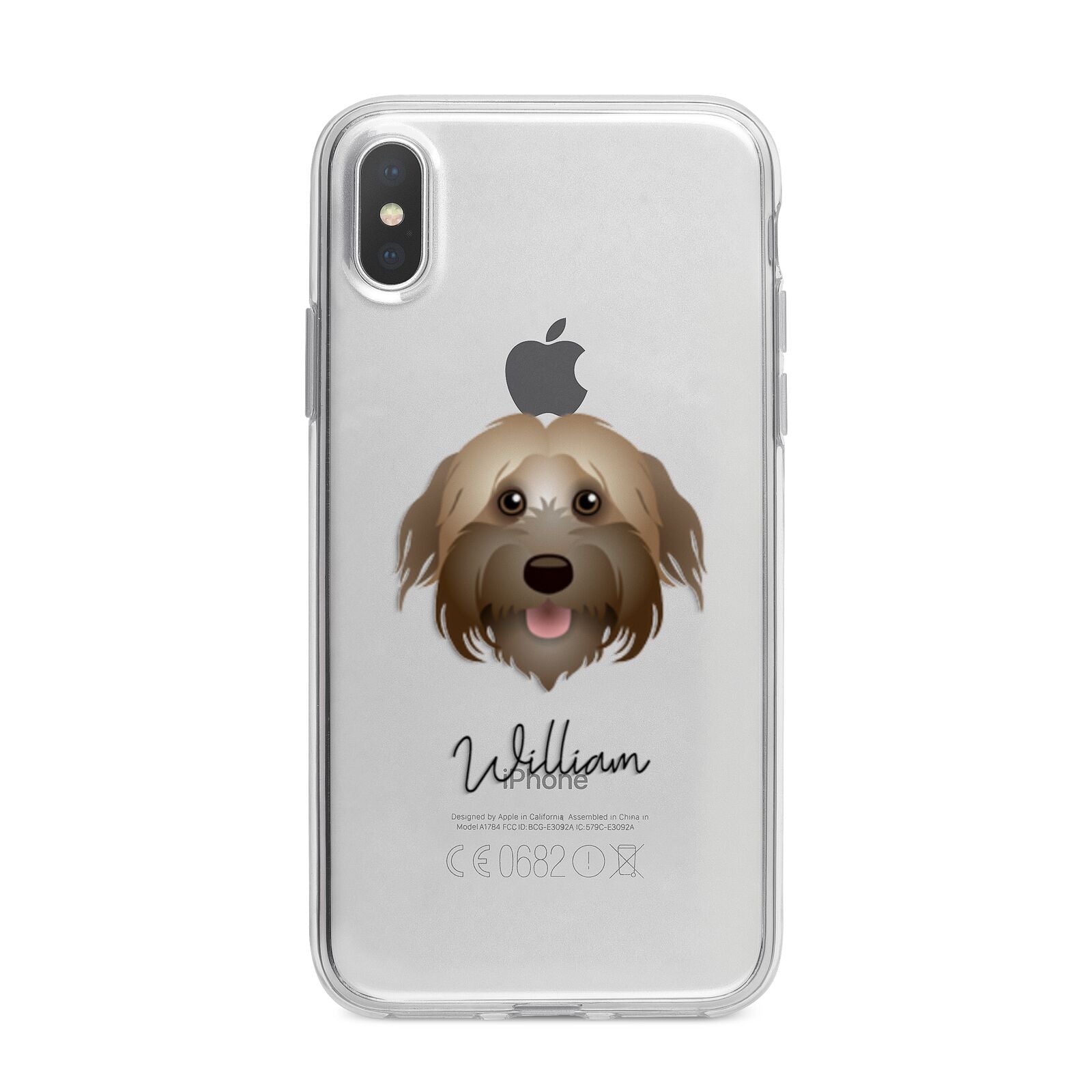 Pyrenean Shepherd Personalised iPhone X Bumper Case on Silver iPhone Alternative Image 1