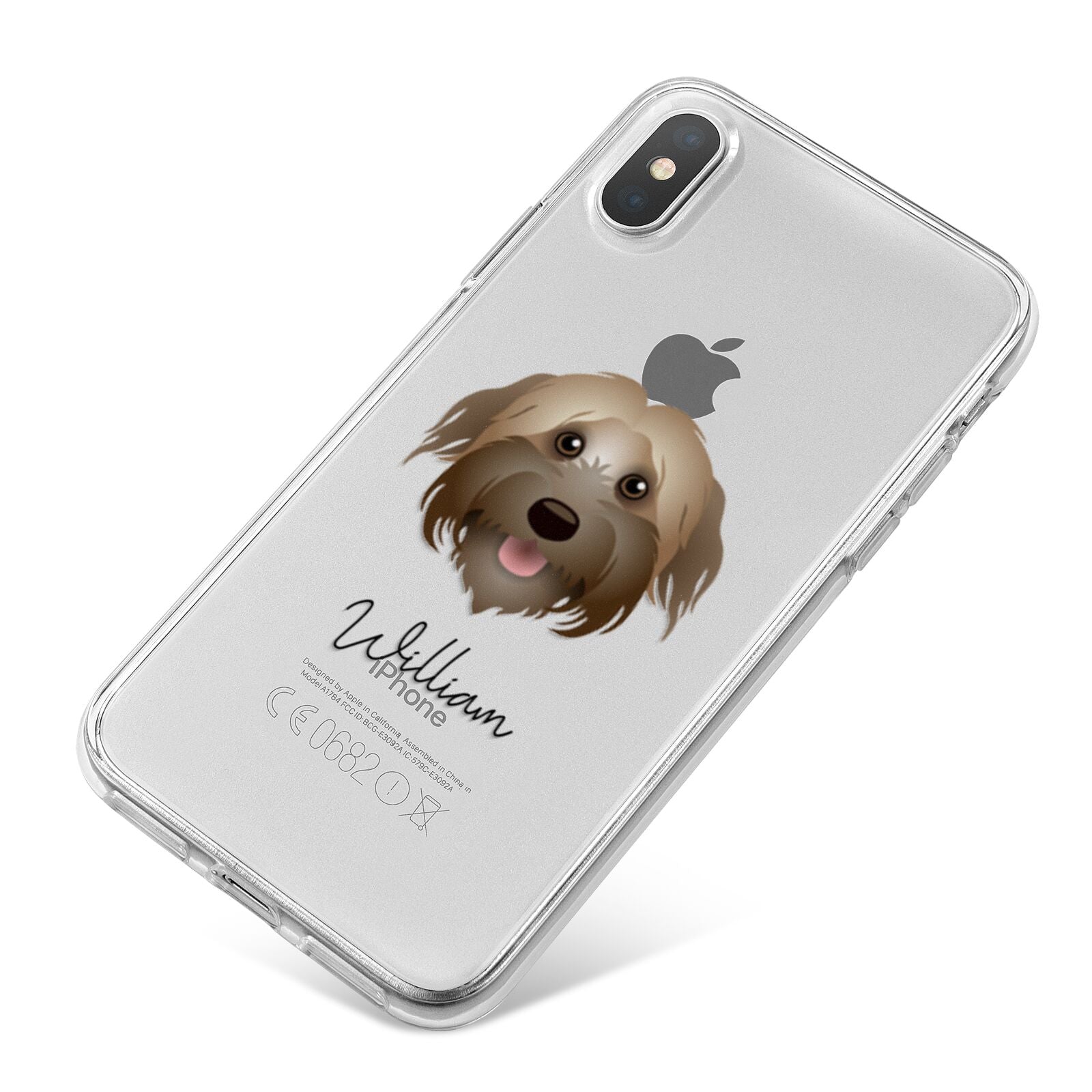 Pyrenean Shepherd Personalised iPhone X Bumper Case on Silver iPhone