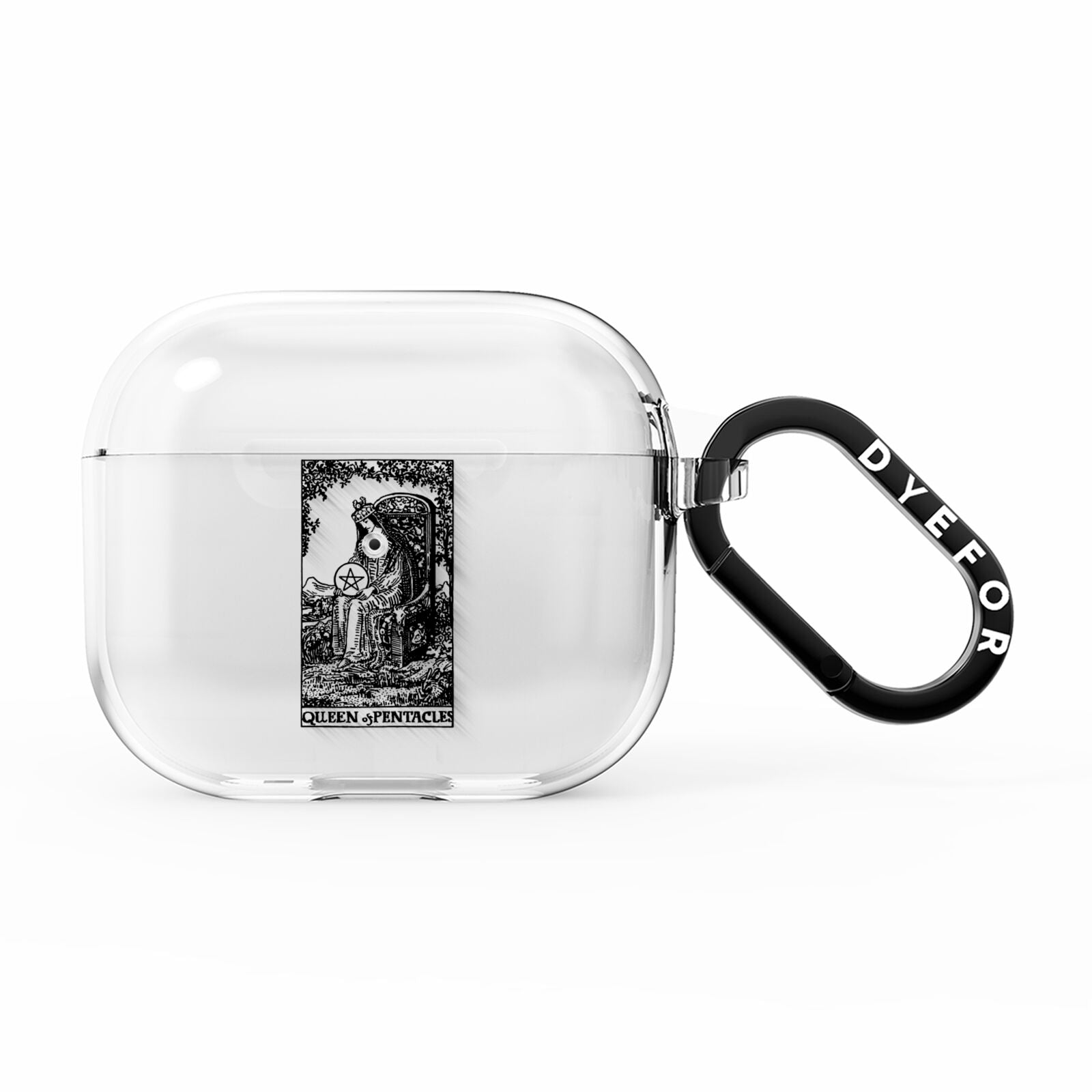 Queen of Pentacles Monochrome AirPods Clear Case 3rd Gen