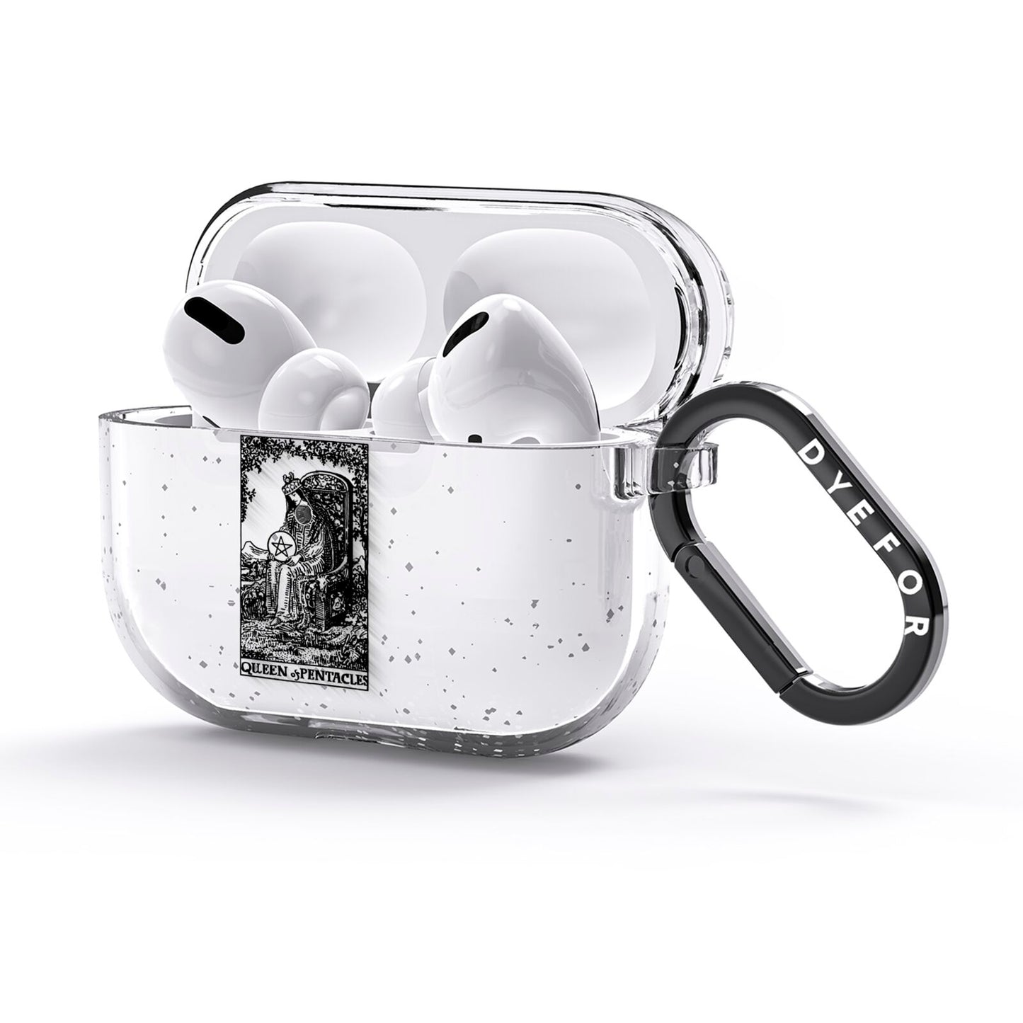 Queen of Pentacles Monochrome AirPods Glitter Case 3rd Gen Side Image
