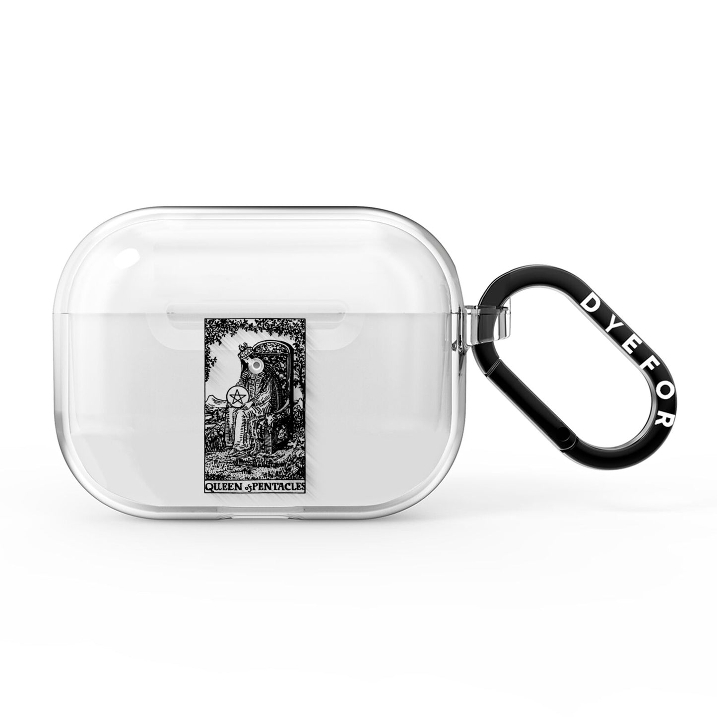 Queen of Pentacles Monochrome AirPods Pro Clear Case