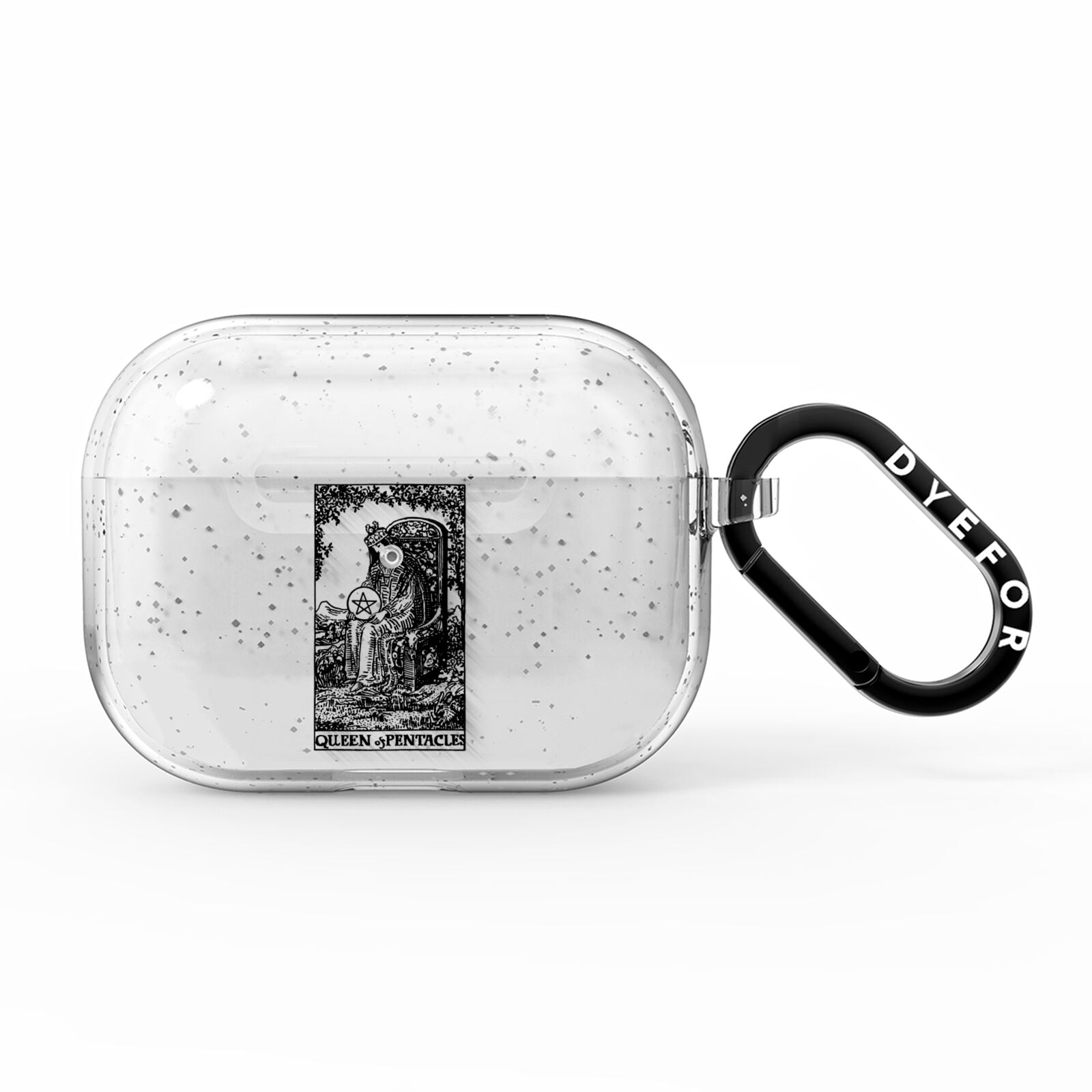 Queen of Pentacles Monochrome AirPods Pro Glitter Case