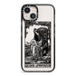 Queen of Pentacles Monochrome iPhone 13 Black Impact Case on Silver phone